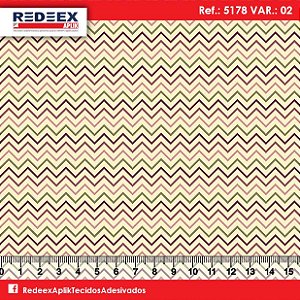 Tecido Adesivado Chevron Verde Rosa V853-5178-02 -- 0,15 m x 1,00 m