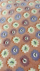 Tecido Ultrasoft - Mantinha Glow fleece - Florzinha