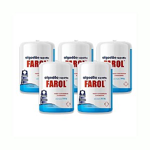 KIT COM 5 PACOTES ALGODAO FAROL ROLO - 500G