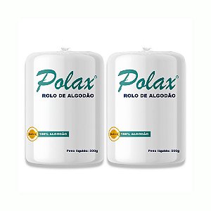 ALGODÃO ROLO 500G POLAX KIT COM 2 UNIDADES