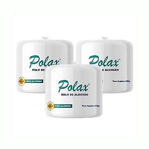 KIT COM 3 PACOTES ALGODAO POLAX ROLO - 250G