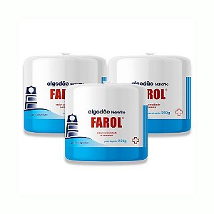 KIT COM 3 PACOTES ALGODAO FAROL ROLO - 250G