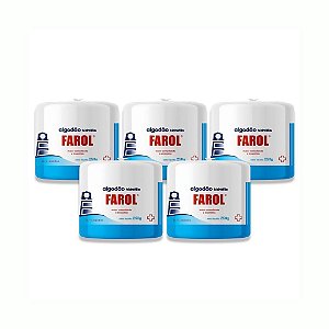 KIT COM 5 PACOTES ALGODAO FAROL ROLO - 250G