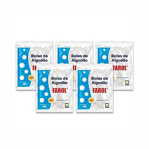 KIT COM 5 PACOTES ALGODAO FAROL BOLA  - 100G