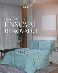 Jogo de Cama Casal 4 Peças Estampado – 100% Algodão 180 Fios