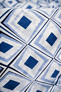 Tecido Percal 100% Algodão Estampado Geometrico Azul