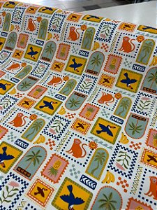 Tecido Tricoline Estampado 100% algodão Digital Farm