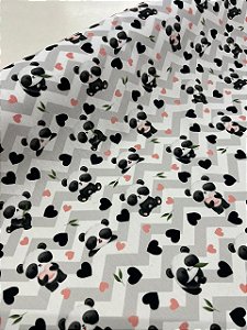 Tecido Tricoline Estampado 100% algodão Digital Panda