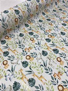 Tecido Tricoline Estampado 100% algodão Digital Safari