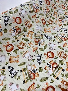 Tecido Tricoline Estampado 100% algodão Digital Safari no Carrinho