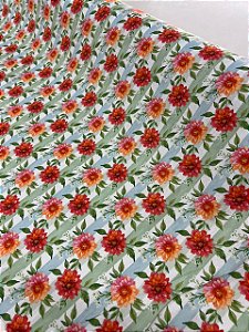 Tecido Tricoline Estampado 100% algodão Digital Florzinha