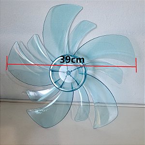 Hélice Plástico 10 Pás 40cm Azul Transparente acrilico