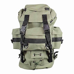 Mochila Militar Mini PQD Lona 30L - Verde Oliva