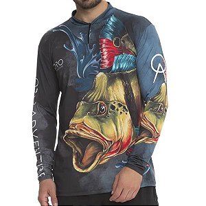 Camiseta Zíper Oro Tucunaré Top ML Masculina