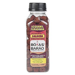 Isca Ração Furada Barão Acquamil 120g Salsicha