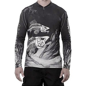 Camiseta Zíper Oro Traíra Esqueleto ML Masculina