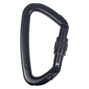 Mosquetão Alpen Pass D Lock 36kn com trava - Preto