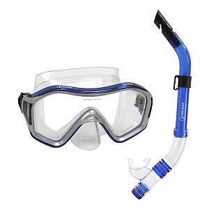 Kit de Mergulho Fundive Rio - Azul/ Transp
