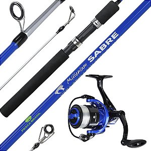 Kit Vara Sabre 1.80m 2P com Molinete 4000 Azul