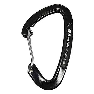 Mosquetão Alpen Pass Haak 27kn com gatilho Wire - Preto