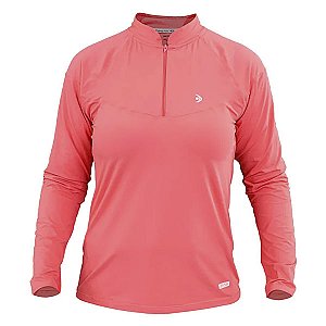 Camiseta Fishing co. Zíper ML Feminina Geranium