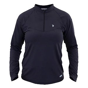 Camiseta Fishing Co. Zíper ML Feminina Preto