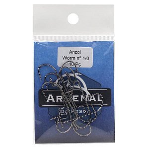 Anzol Arsenal Offset Worm Black Nickel 10pç