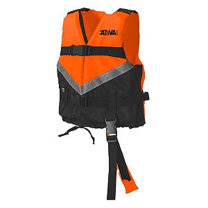 Colete Náutico Infantil Ativa Canoa Neon 40kg - Laranja