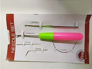 Kit C/ 05 Agulhas P/ Trancistas Entrelace Mega Hair Crochet