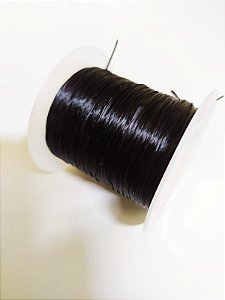 Fio De Silicone Seda Para Mega Hair / Preto / 1 Rolo com 9 metros