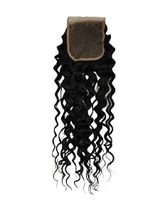 Closure para acabamento em topo de cabeça entrelaçado ou peruca front lace cor preta