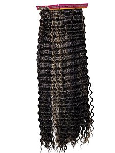 Cabelo para croche braid em Fibra, Deep Water Wave Toque suave cor Morena iluminada