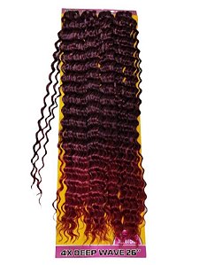 Cabelo para croche braid em Fibra Deep Wave Toque suave cor Marsala