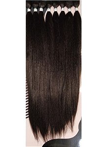 Cabelo Fibra Sintética Modelo Natural Yaki cor castanho 4# Para Entrelaçamento ou confecção de perucas