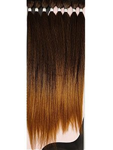 Cabelo Fibra Sintética Modelo Natural Yaki cor Ombre Pontas Mel 1B/30# Para Entrelaçamento ou confecção de perucas