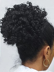 Puff de cabelo para penteados encaracolado Preto