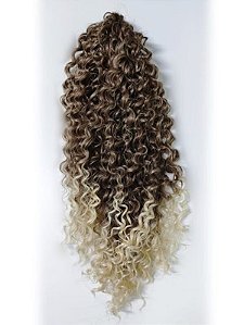 Rabo De Cavalo em fibra Bio orgânica cor ombre castanho com pontas loira