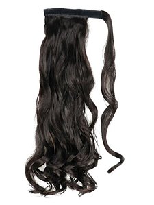 Rabo de Cavalo castanho ondulado com amarrador