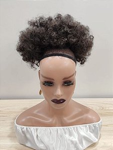 cabelo afro puff volumoso para finalização de penteados cor castanha