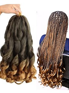 Cabelo French Braid para aplicação croche 400g com pontas cacheadas 1/27