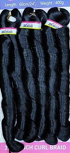 Cabelo French Braid pontas onduladas para tranças box braid 400g cor Preto 1#