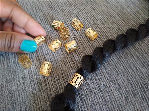 Enfeite de tranças - Anéis para cabelo dread, tranças, twist, nina, marley hair, box braid, crochet braid