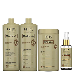 Felps Marula Hipernutrição Kit Profissional 3x1L + Óleo