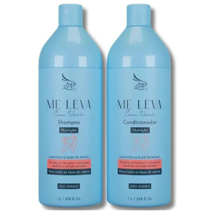 Kit Zap Mandioca E Óleo Rícino Shampoo E Condicionador 1l