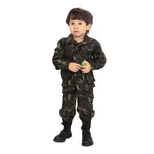 Farda Infantil (Calça + Gandola) Tática Camuflada - Exército Brasileiro (EB)