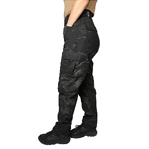 Calça Combat Feminina Bélica - Camuflado Multicam Black