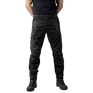 Calça Masculina Combat Camuflada Multicam Black Bélica