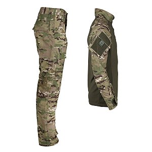 Farda Tática Bélica - Calça e Combat Shirt Camuflada Multicam