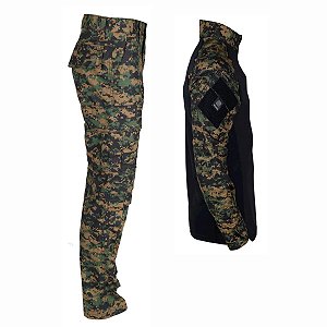 Farda Tática Bélica - Calça e Combat Shirt Camuflada Marpat