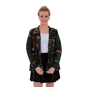 Jaqueta Feminina Alícia Camuflada Woodland Treme Terra